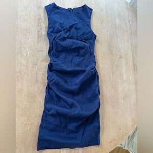 Nicole Miller linen blend ruched dress